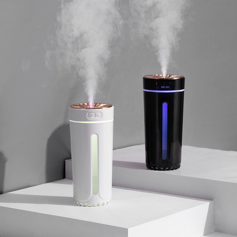 Humidificador Ultrasónico LED Neutro - Neblina Fresca para Hogar y Auto con 7 Luces Cambiantes