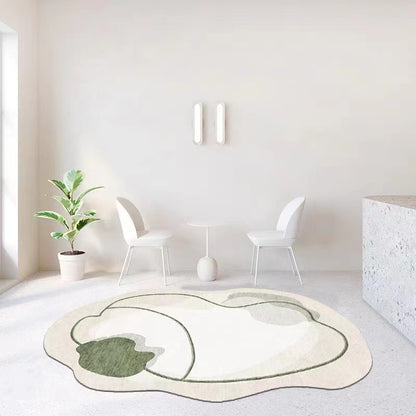 Alfombra Wabi Sabi irregular, perfectita pa' el salón, con mucho estilo y onda minimalista.