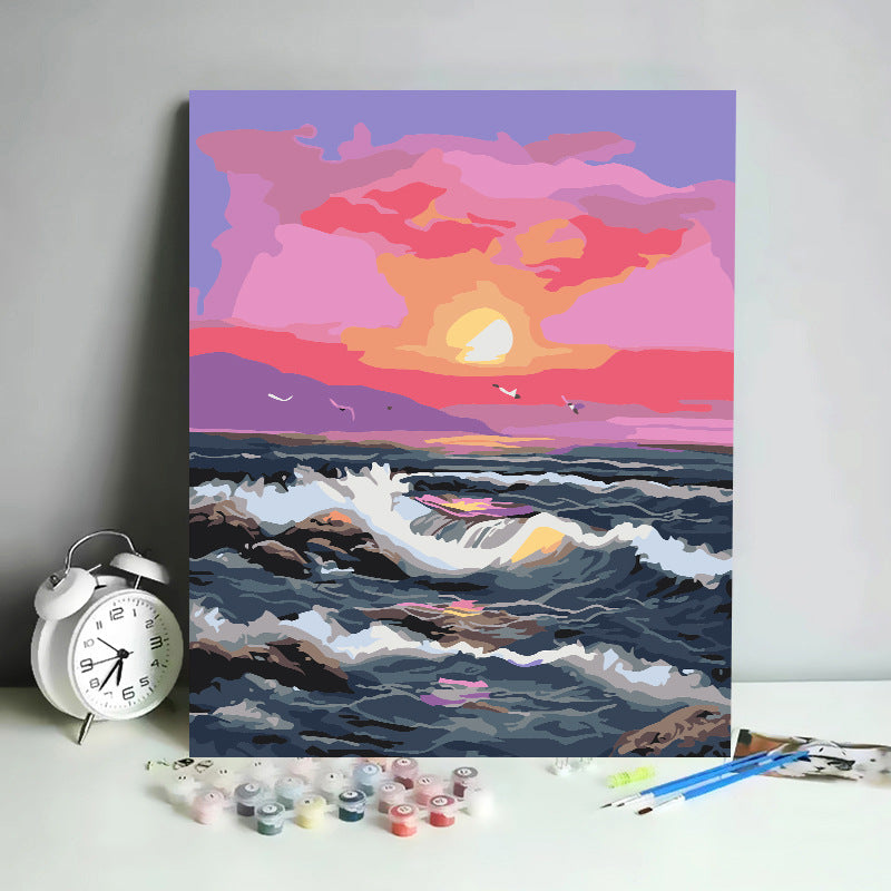 Kit de Pintura por Números Abstracto Minimalista - 30x40 cm | DIY para Relajación y Decoración