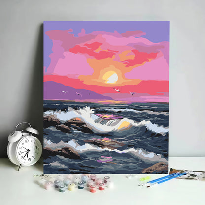 Kit de Pintura por Números Abstracto Minimalista - 30x40 cm | DIY para Relajación y Decoración