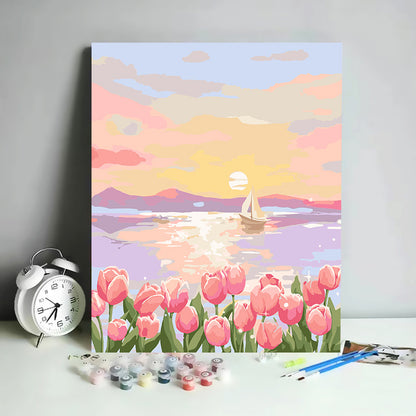 Kit de Pintura por Números Abstracto Minimalista - 30x40 cm | DIY para Relajación y Decoración
