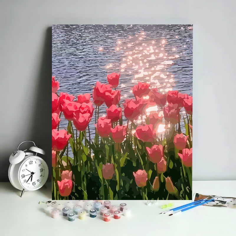 Kit de Pintura por Números Abstracto Minimalista - 30x40 cm | DIY para Relajación y Decoración