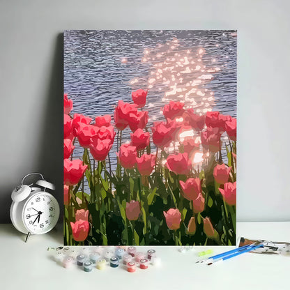 Kit de Pintura por Números Abstracto Minimalista - 30x40 cm | DIY para Relajación y Decoración