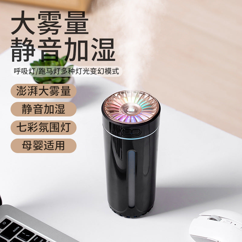 Humidificador Ultrasónico LED Neutro - Neblina Fresca para Hogar y Auto con 7 Luces Cambiantes