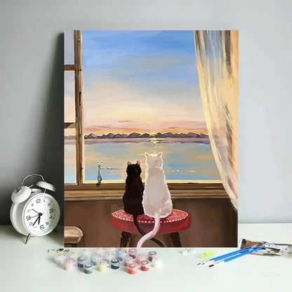 Kit de Pintura por Números Abstracto Minimalista - 30x40 cm | DIY para Relajación y Decoración
