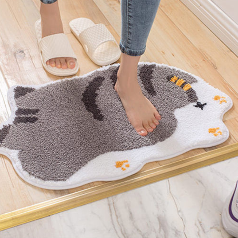 ALFOMBRA ABSORBENTE CON FORMA DE GATITO 40X60 PARA LA ENTRADA RESISTENTE A LA SUCIEDAD