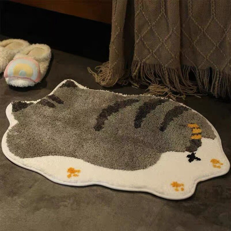 ALFOMBRA ABSORBENTE CON FORMA DE GATITO 40X60 PARA LA ENTRADA RESISTENTE A LA SUCIEDAD