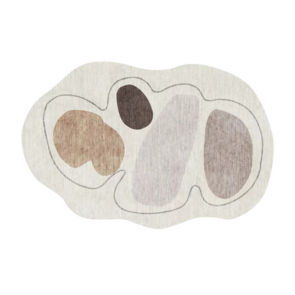 Alfombra Wabi Sabi irregular, perfectita pa' el salón, con mucho estilo y onda minimalista.