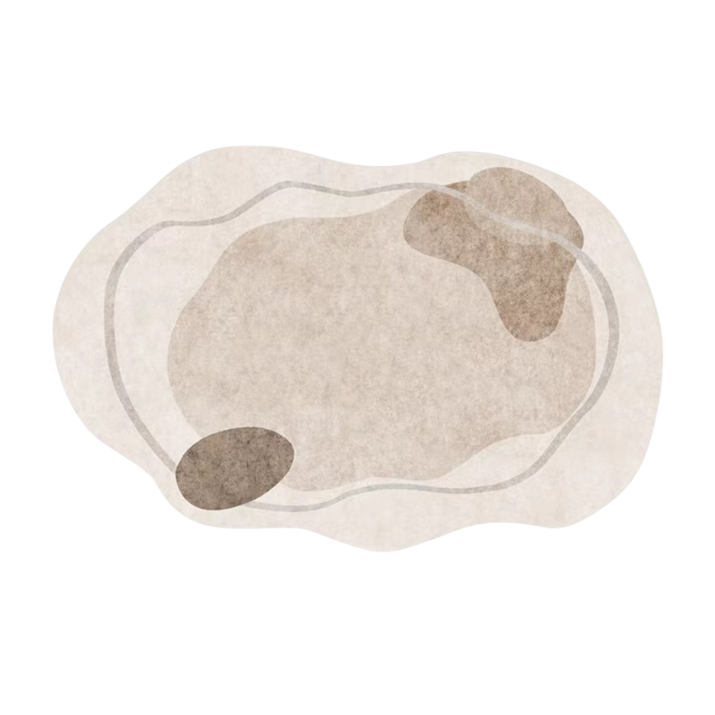 Alfombra Wabi Sabi irregular, perfectita pa' el salón, con mucho estilo y onda minimalista.