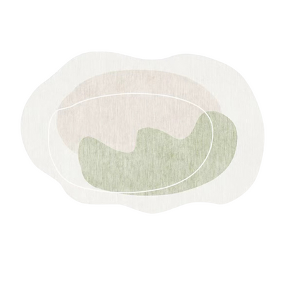 Alfombra Wabi Sabi irregular, perfectita pa' el salón, con mucho estilo y onda minimalista.