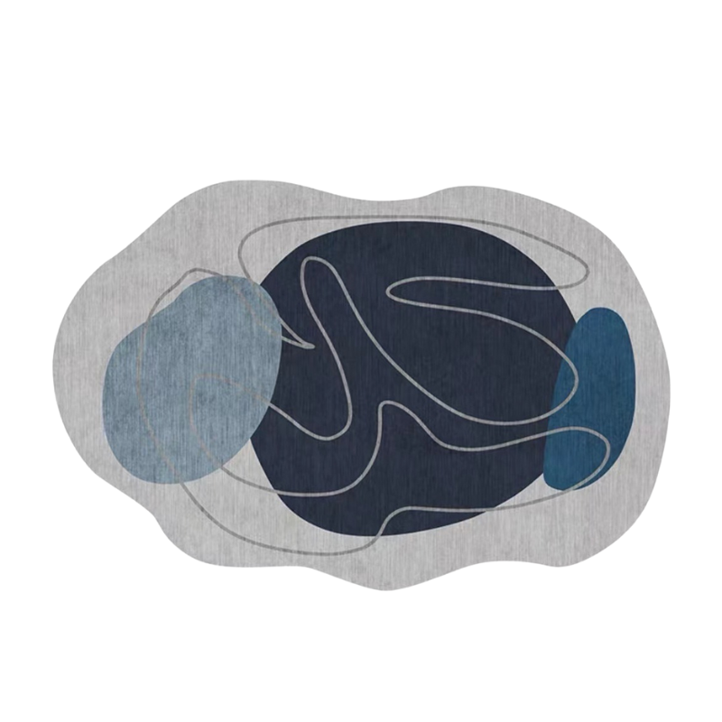 Alfombra Wabi Sabi irregular, perfectita pa' el salón, con mucho estilo y onda minimalista.