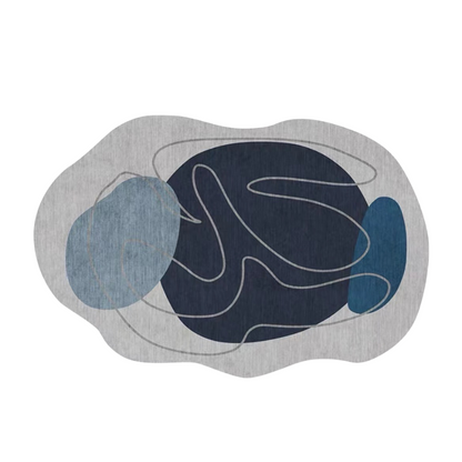 Alfombra Wabi Sabi irregular, perfectita pa' el salón, con mucho estilo y onda minimalista.