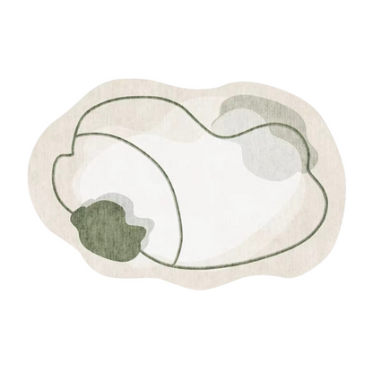 Alfombra Wabi Sabi irregular, perfectita pa' el salón, con mucho estilo y onda minimalista.